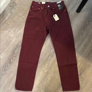 Levi's Burgundy 501 Jeans